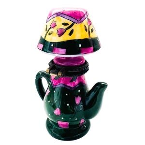 Vintage Teapot Lamp Porcelain Teapot Hinged Trinket Box